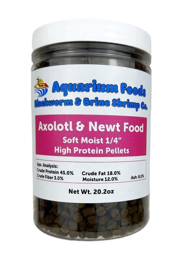 Axolotl Food 1/4" Soft Moist Sinking Rangen Salmon Meal Crumbles for Baby Axolotl, Newts, Shrimp, Snails - 20.2oz Lg Round Jar