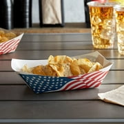 #300 3 lb. USA Flag Paper Food Tray - 250/Pack