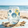 thumbnail image 5 of Nautical Stemless Wine Glass Watercolor Sea Life Design Clear Drinking Tumbler Beach Style Glass Cup for Water Wine Cocktail Ocean Decor, 5 of 7