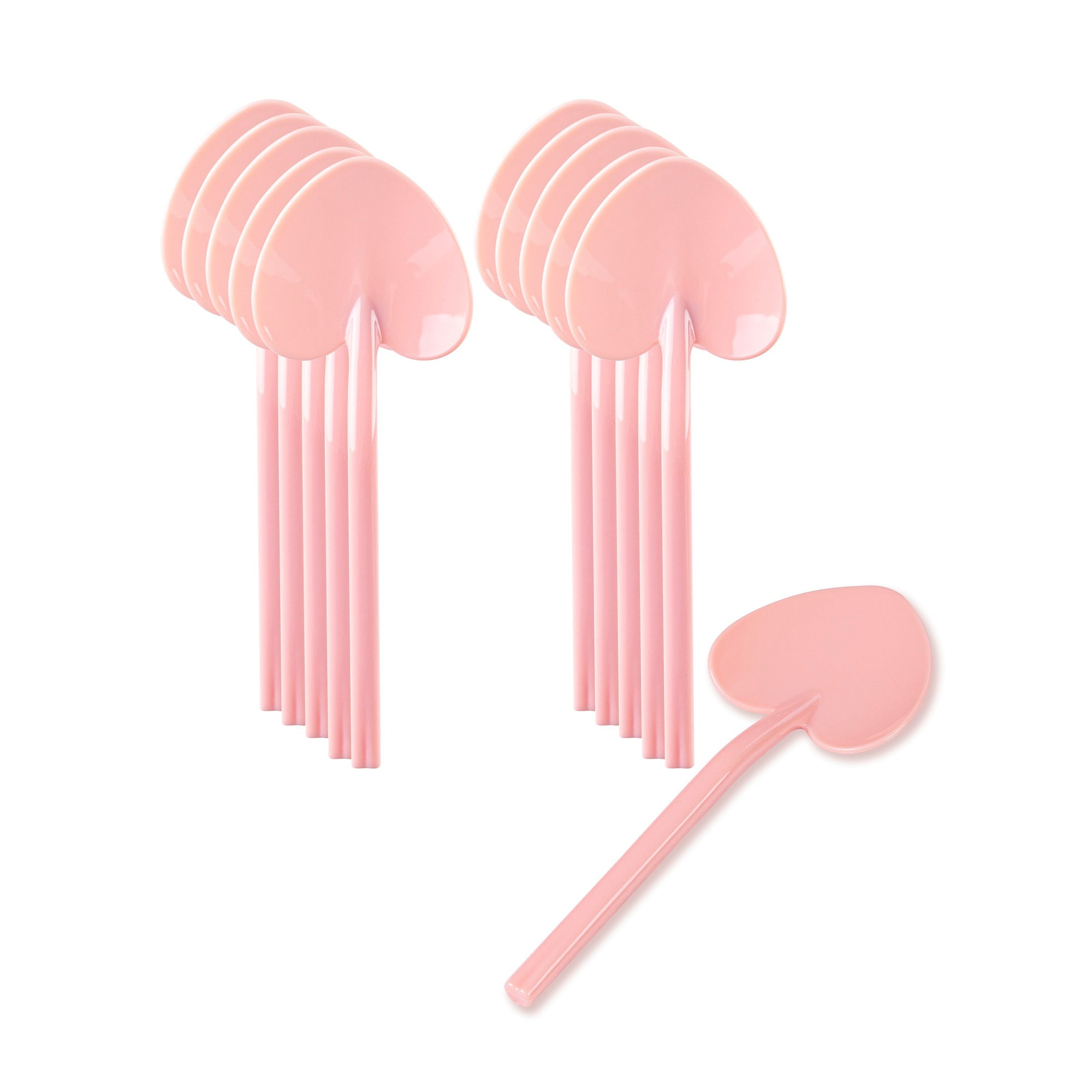 Restaurantware-3.5 Inch x 1.3 Inch Heart Spoons, 500 Disposable Mini Plastic Spoons - Heart-Shaped, For Desserts, Coral Plastic Tasting Spoon, For Parties Or Events