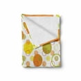 thumbnail image 2 of Abstract Soft Flannel Fleece Throw Blanket, Circular Shaped Round Interlace Forms Retro Style Print, Cozy Plush for Indoor and Outdoor Use, 50" x 70", Lime Green Orange Yellow, by Ambesonne, 2 of 6