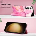 thumbnail image 2 of for Samsung Galaxy S24 Plus PU Leather Wallet case, Marble Pattern Credit Card Holder,Flip Folio Book Kickstand Cover Women Men with Long + Short Strap for Samsung Galaxy S24 Plus, Pink/Purple, 2 of 6