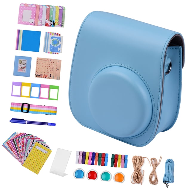 Riwcyla 12,in,1 Instant Accessories Bundle Kit Compatible with Fujifilm Instax 11 Including Bag/ StrapPhoto AlbumPhoto ClipsPhoto FrameHanging StringStickersPenFilters