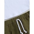 thumbnail image 4 of pengnight Toddler Baby Boys Summer Short Clothes Outfits,0-24 Months 2T 3T Short Sleeve Contrast Color Tops and Solid Color Drawstring Shorts Set, 4 of 9