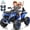 Blue-A, variant on Joyracer ATV for Kids, 24 Volt Ride on Toys for Toddlers, 800W 4 Wheeler with 2 XL Seater, EVA Tires Power Car Wheels with Remote, Knee Pad, Music, Bluetooth, USB, Black