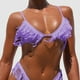 thumbnail image 4 of Conjunto de bikini para mujer con tirantes y copa acolchada, tanga, traje de baño, ropa de playa Morado XL, 4 of 6
