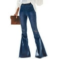 thumbnail image 1 of Women's Multicolor/Black/Sky Blue Distressed Bell Bottom Denim Pants, 1 of 8