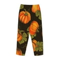 thumbnail image 5 of Naloa Orange Pumpkin Print Women’s Ultra-Soft Comfy Pajama Lounge Pants with Pockets & Drawstring, 5 of 8