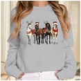 thumbnail image 4 of Funny Horses Christmas Sweatshirts for Women 2025 Long Sleeve Crewneck Cowgirl Holiday Graphic Sweatshirt Pullover Tops, 4 of 5