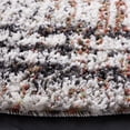 thumbnail image 3 of SAFAVIEH Jericho Rowan Striped Polyester Shag Area Rug, Black/Rust, 3' x 3' Round, 3 of 11