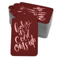 thumbnail image 1 of Inkdotpot 100 Pack Real Rose Gold Foil Paper Tags Baby It's Cold Outside Baby Shower Favor Hang Tag, 1 of 6
