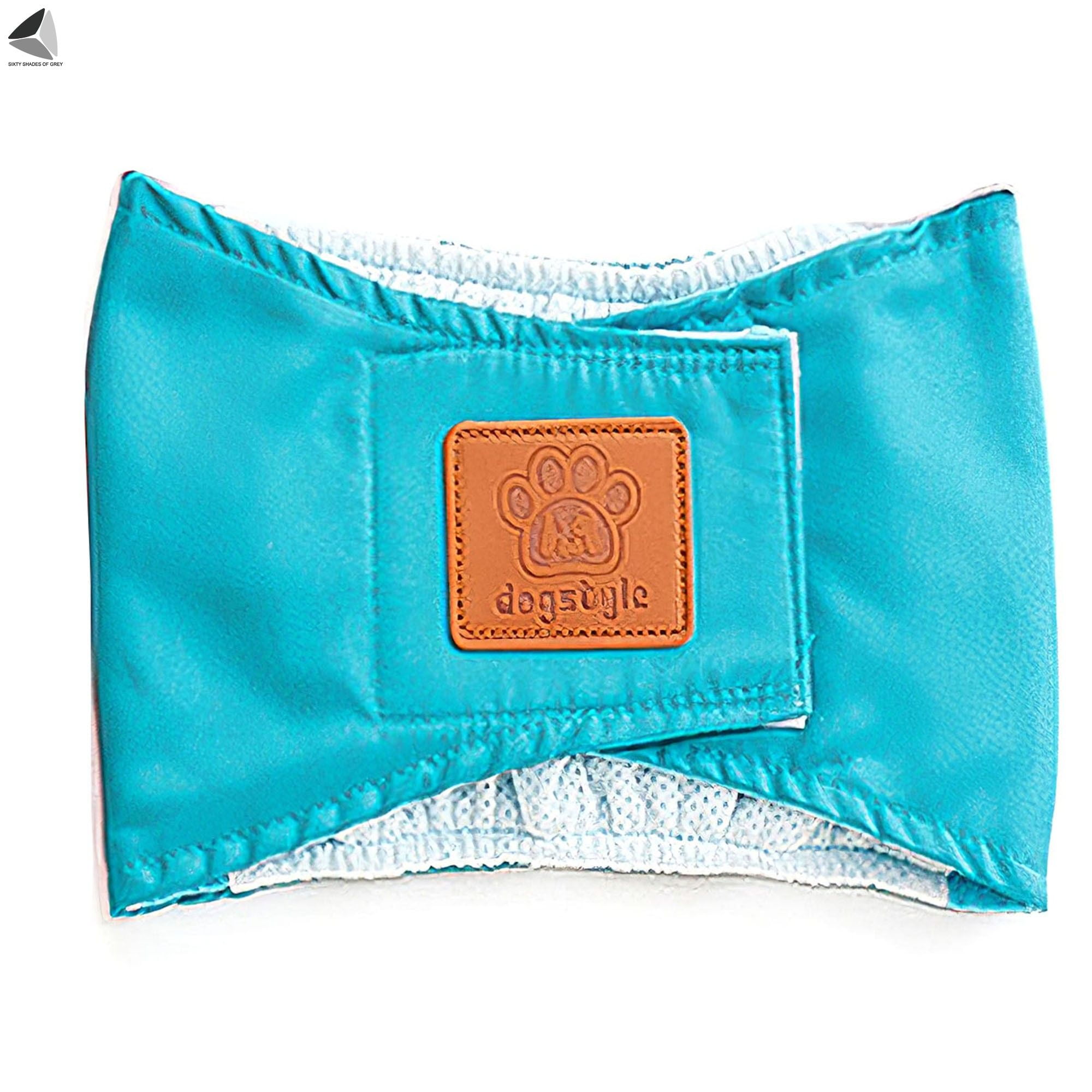 PULLIMORE Male Dog Belly Manner Bands Resuable Dog Diapers Elastic Washable Pet Band Wraps Nappies (L, Cyan)