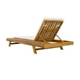 thumbnail image 7 of Wood Adjustable Chaise Lounge for Outdoor with Waterproof Cushion, Portable Sun Recliner for Pool Beach Camping, Cream and Teak, 7 of 7