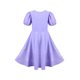 thumbnail image 2 of Vestido de Niña Morado Sólido Línea A Retro Manga Abullonada Boda Primavera Verano 5 Años, 2 of 7