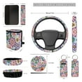 thumbnail image 4 of XYZCANDO Dahlia Print Car Trash Can Coasters Steering Wheel Cover Center Mirror Cover Car Seat Cover Seat Belt Cover Keychain Lipstick Cover Easy to Install for Most Cars SUV Truck Heat, 4 of 5