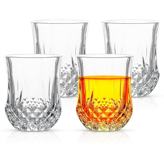 QUAFFER Mini Glass (Set of 4) – Classic Whisky Vodka Tequila Sherry Brandy Cordial Mini Snifters Glasses - Perfect for Parties, Bars, Events, Home Bar