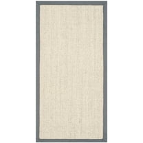 SAFAVIEH Natural Fiber Forrester Border Sisal Area Rug, Marble/Grey, 2' x 4'