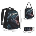 thumbnail image 2 of Balery Wave Chain Shark Mochila escolar 3 en 1 para niños: mochila resistente con lonchera térmica y estuche para lápices. Mochila escolar para niños y niñas., 2 of 7