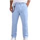 thumbnail image 2 of Ceisia Men's Linen-Like Casual Straight Pants Elastic Waist Drawstring Trousers With Decorative Chain Gifts, 2 of 9