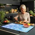 thumbnail image 3 of SEANATIVE Stove Top Cover for Electric Stove Induction Cooktop Protector Mat Decorative Flat Top Stove Cover Mat Scratch-resistant Gas Stove Top Cover 29.18" X 20.96", Snowflake Blue, 3 of 7