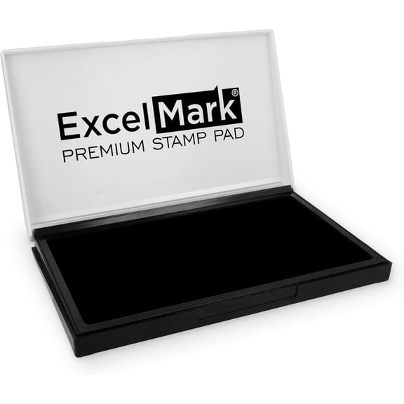 ExcelMark Rubber Stamp Ink Pad Extra Large 3-7/8" x 7" (Black)