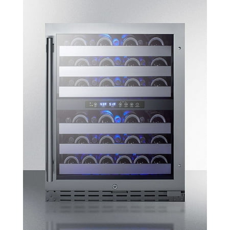 Summit Appliance - 46-Bottle Dual Zone Wine Cooler - Stainless steel