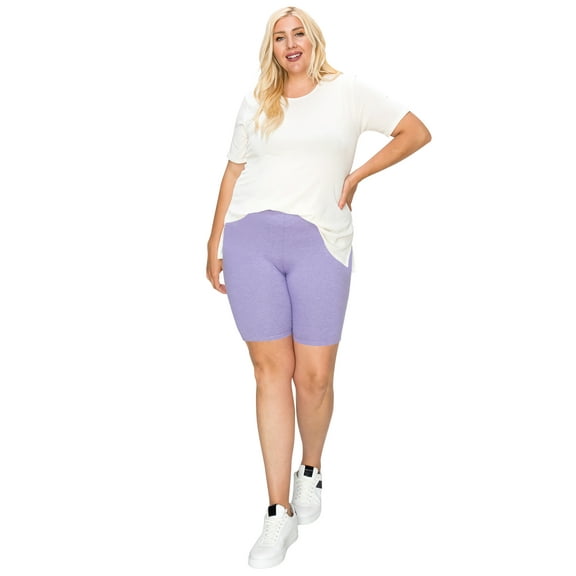 Women's Plus Size Casual Band Waist Biker Shorts Pants Made in USA