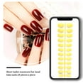 thumbnail image 3 of 24 Pcs Ongles Faux Ballerine Courts Résistants aux Rayures Style Français Coloré Riche DIY Personnalité Unique Ongles Acryliques 32jaune, 3 of 4