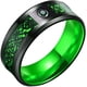 thumbnail image 2 of Anillos de titanio de 0.315 in con diseño de dragón celta y incrustaciones de fibra de carbono e incrustaciones de circonita, acabado pulido, ajuste cómodo para hombres y mujeres, 2 of 5