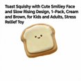 thumbnail image 2 of Toast Squishy with Cute Face and Slow Rising Design, 1-Pack, Cream and Brown, for Kids and Adults, Relaxation Toy, 2 of 3