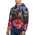 thumbnail image 3 of Salouo Realistic Flower Turtle Pattern Men's Fall Hoodie Sweatshirt,Sport Hoodie with Pockets for Men Pullover Casual Hooded Sweatshirt-4X-Large, 3 of 7