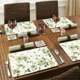 thumbnail image 7 of Cala Home "Green Florals" 4 Pack Premium Decorative Hardboard Cork Back Tabletop Placemats, 7 of 7