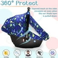 thumbnail image 7 of Zhudiyof Baby Car Seat Cover, Opening Carseat Canopy for Newborn with Peep Windows and Breathable Mesh, for Infant Boys and Girls, Blue Dinosaur, 7 of 7