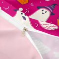 thumbnail image 4 of Homewish Halloween Witch Ghost Bedding for Girls, Cartoon Candy Cupcake Duvet Cover Full, Hot Pink White Orange, Pink Reversible 3-Piece, 1 Duvet Cover and 2 Pillowcases, 4 of 6