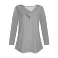 thumbnail image 4 of Women T Shirt Short Sleeve V Neck Love Printed Polyester All Season Casual Wear, 4 of 4