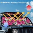 thumbnail image 4 of Yuyamidu Pink Hibiscus Windshield Sunshade for Jeep Wrangler, Foldable Sun Visor Windshield Shade Blocks UV Rays, Tropical Shade Heat Shield Compatible with Jeep Wrangler TJ JK JL 2/4 Door, 4 of 7