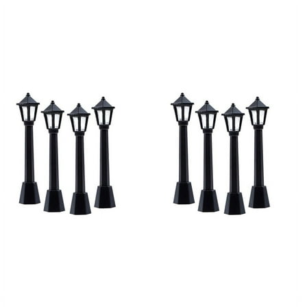 8Pcs Street Post Railway Lamp Post Miniature Village Pathway Lantern Post for DIY