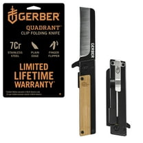 Gerber Gear Quadrant Pocket Knife with Pocket Clip, Bamboo