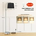 thumbnail image 2 of Fully Dimmable Floor Lamp - Floor Lamps 9W LED Light Bulbs, Standing Lamps for Living Room, Tall Lamp for Bedroom(Black and Beige), 2 of 14