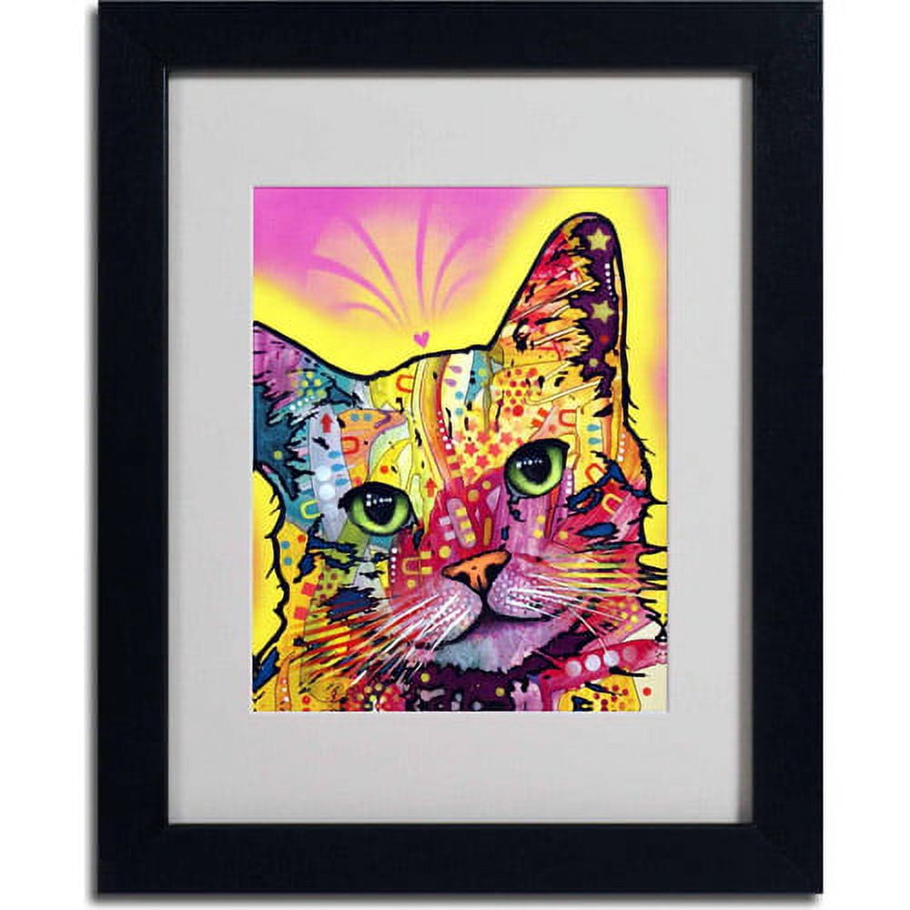 Matted art under acrylic in a black frame