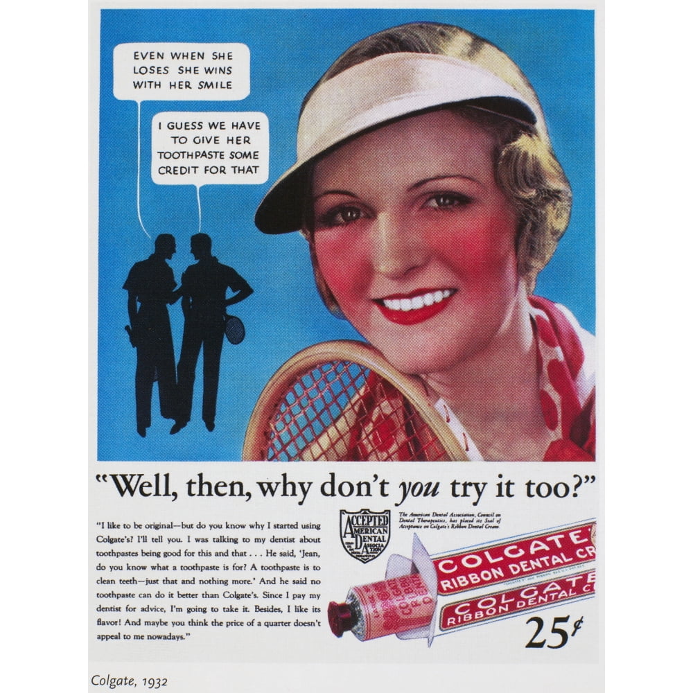 Toothpaste Ad, 1932. /Namerican Magazine Advertisement, 1932, For