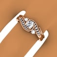 thumbnail image 4 of Dazzlingrock Collection 0.85 Carat (ctw) 10K Round Diamond Ladies Twisted Bridal Engagement Ring Set, Rose Gold, Size 7, 4 of 4