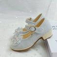 thumbnail image 4 of Mepaouo Girls Dress Shoes Glitter Princess Flower Mary Jane Kids Low Heels Party Wedding Prom Footwear, 4 of 8