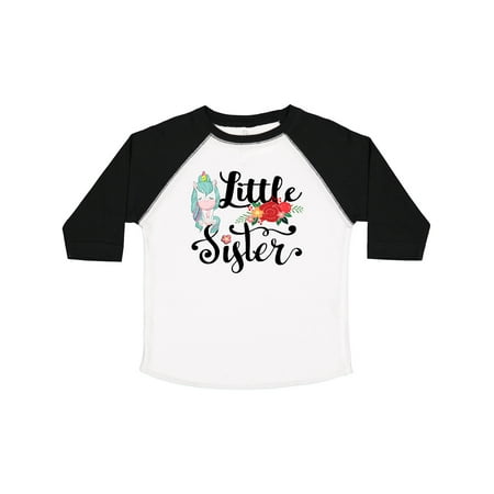 

Inktastic Floral Unicorn Little Sister Gift Toddler Toddler Girl T-Shirt