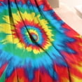 thumbnail image 3 of Colorful Rainbow Tie Dye Spiral Pattern Blanket,Comfortable Soft Flannel Throw Blanket,All Season,Warm Lightweight Blankets for Sofa Bed Couch Living Room Chair,40"x50", 3 of 4