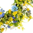 thumbnail image 4 of Northlight Daisy and Cosmos Floral Spring Wreath - 24" - Yellow and Blue, 4 of 6