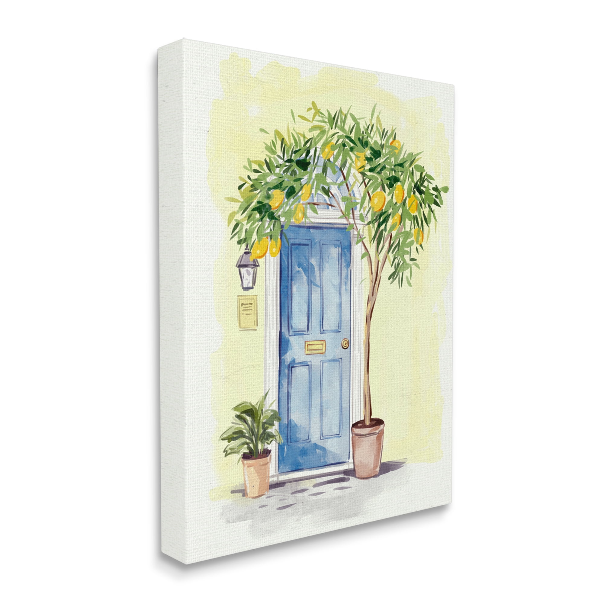 Stupell Industries Lemon Tree in Doorway Food & Beverage Painting Gallery Wrapped Canvas Art Print Wall Art, 24 x 30