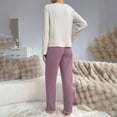 thumbnail image 5 of Blmnix Pajama Pants Sleepwear Sets Cute Pajama Petite Pajamas Pjs Full Long Sleeve Pink Boat Neck Womens Pajama Sets Shorts,L, 5 of 8