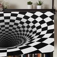 Illusie deurmat, 3D optische illusie tapijt, rond vloerkleed, stereo illusie tapijten, tapijt zwart en wit ultra zacht antislip tapijt voor salontafel kamer decor,39.5 inches