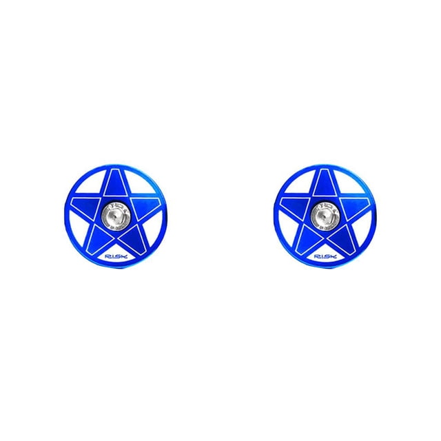 QualitChoice RISK Professional Rustproof Headset Cover Waterproof Exquisite Wear-resistant 28.6mm Front Fork Cycling Headset Accessories Blue Pentagonal 2Set